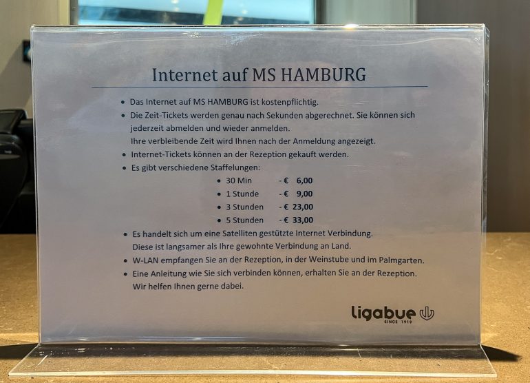 M/S Hamburg internet