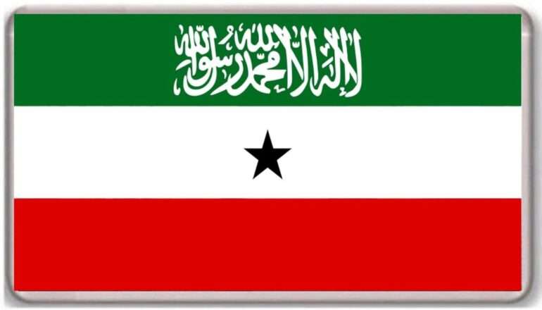 Somalimaan lippu jääkaappimagneetissa