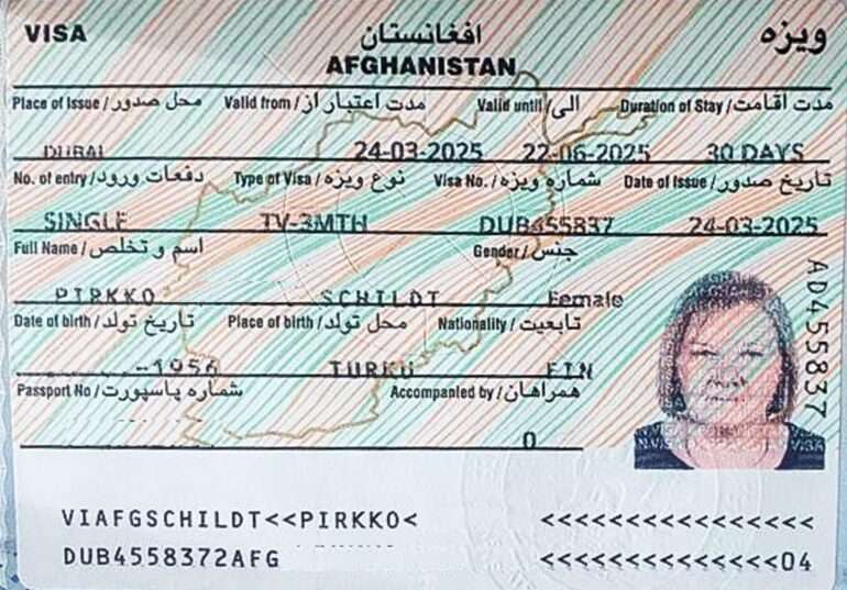 Agfanistanin viisumi Lomalle Afganistaniin