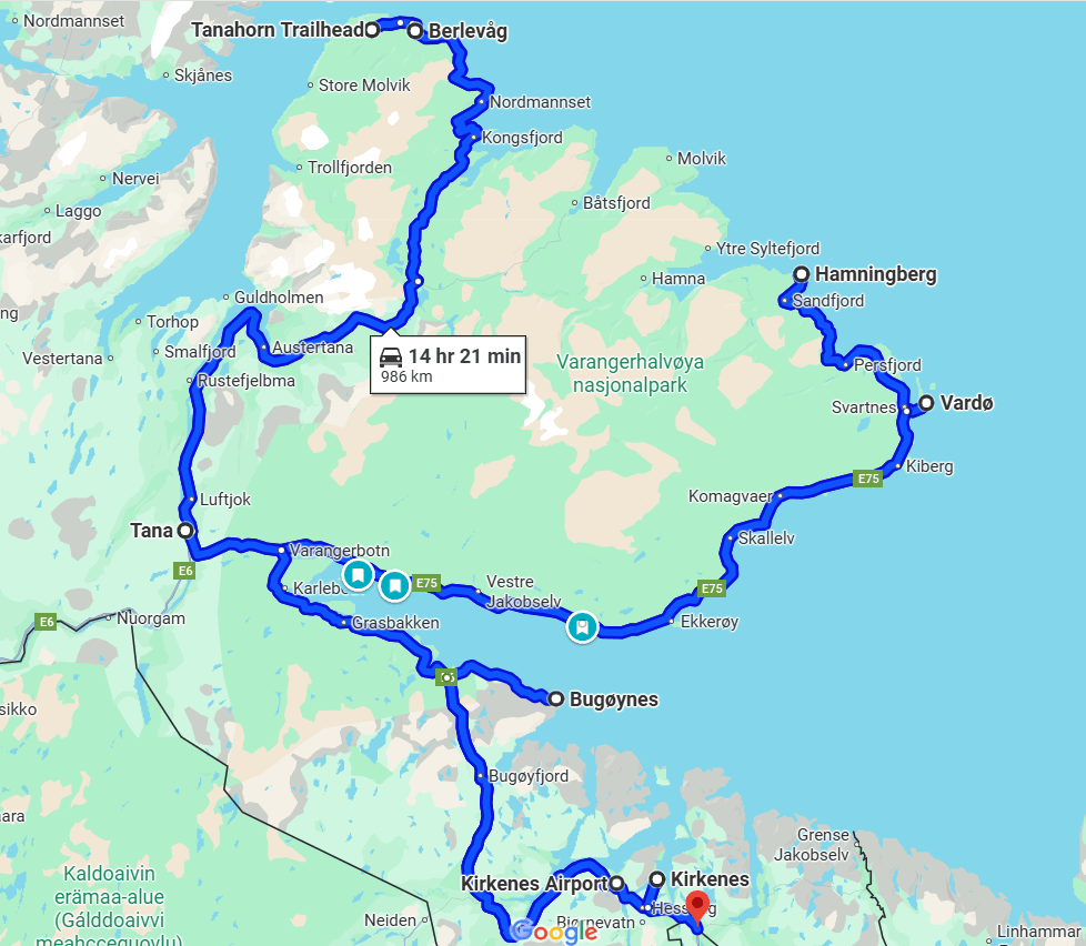 Varangin niemimaa kartta
