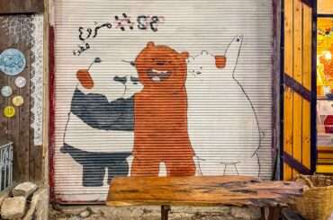 Graffiti Hamassa, Syyriassa, kuvatkoon kolmeen maahan suuntautunutta matkaamme