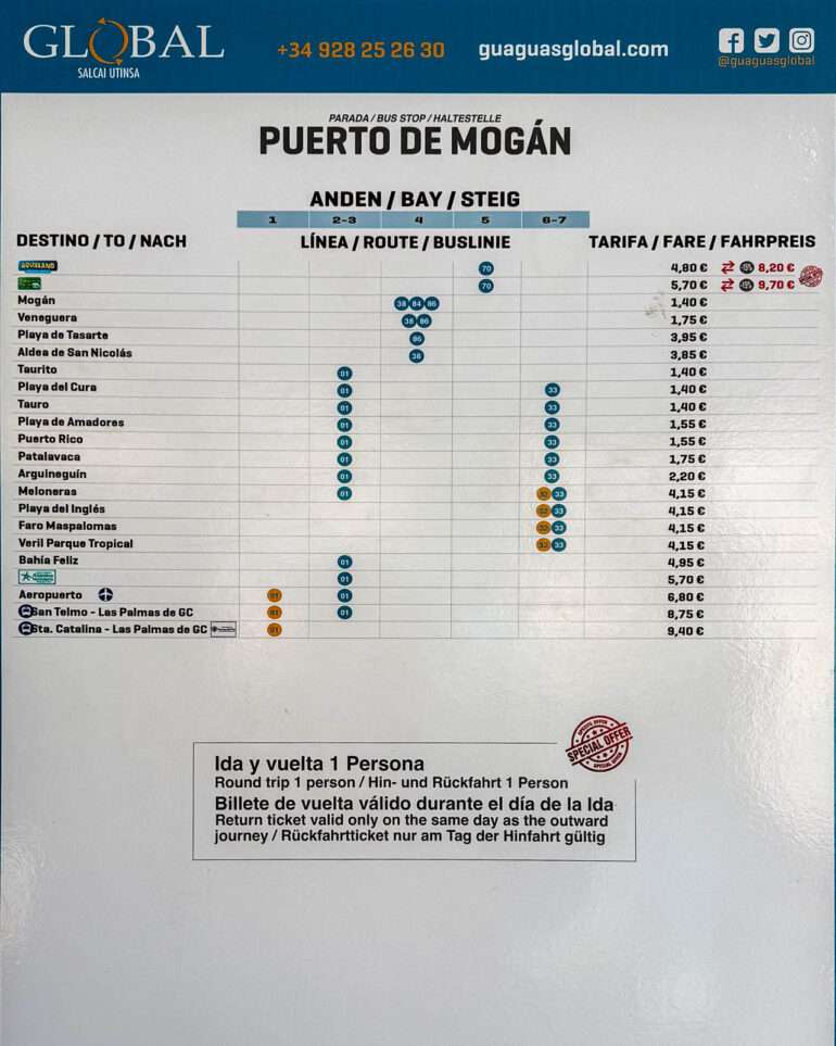 Puerto Mogan bussiaikataulu